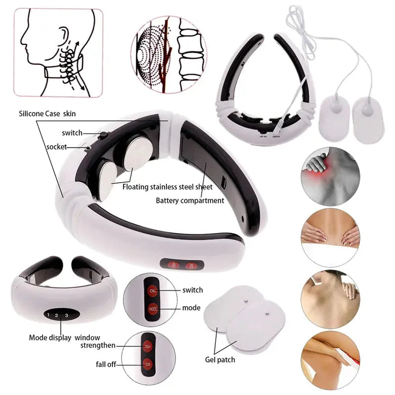 Electric Cervical Pulse Neck Massager Muscle Relax Massage Magnetic Therapy US My Store of soluchion