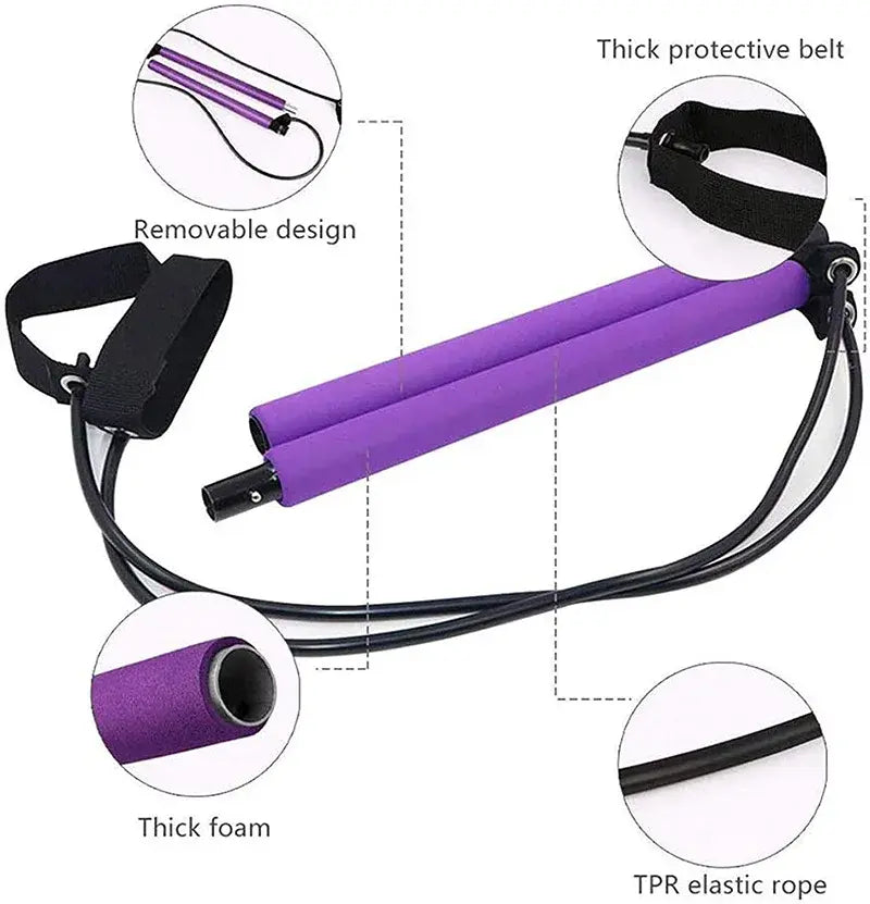 Portable Fitness Yoga Pilates Resistance Bar - My Store of soluchion